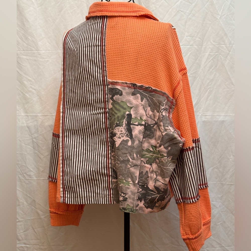 273 - Pol Orange Camo Patchwork Shacket - image 4